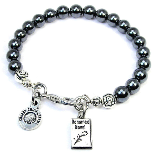 Romance Novel Hematite Glass Bracelet