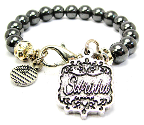 Sobrinha Victorian Scroll Hematite Glass Bracelet