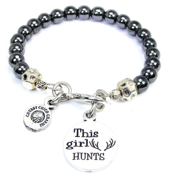 This Girl Hunts Hematite Glass Bracelet