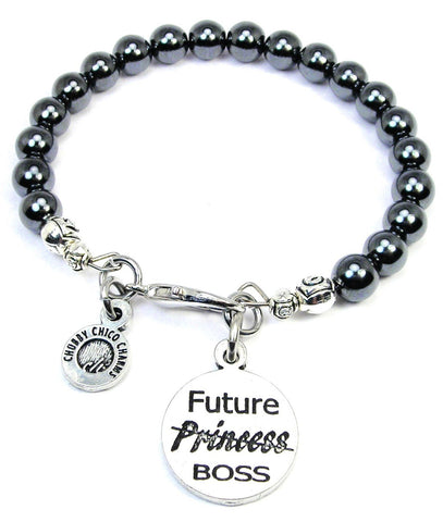 Future Boss Hematite Glass Bracelet