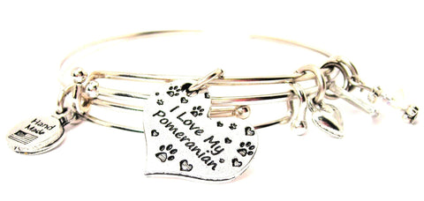 I love my Pomeranian bracelet, Pomeranian bangles, Pomeranian jewelry, dog bracelet