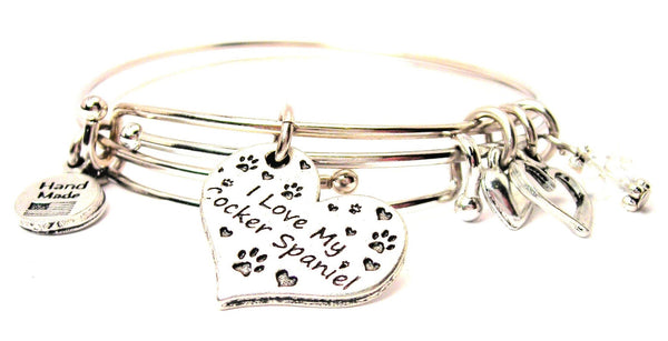 I love my cocker spaniel bracelet, I love my cocker spaniel bangles, cocker spaniel bracelet, dog bracelet