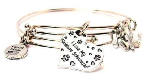 I love my miniature schnauzer bracelet, miniature schnauzer bracelet, miniature schnauzer bangles