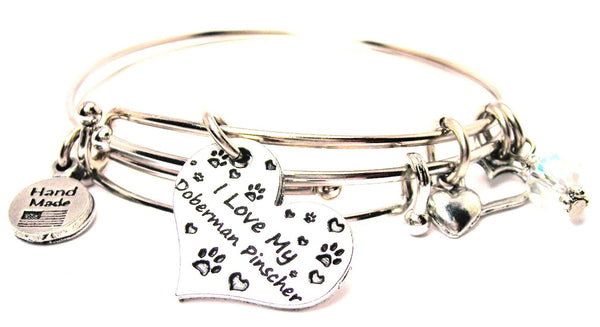 I love mt Doberman bracelet, I love my Doberman bangles, Doberman bracelet, Doberman jewelry