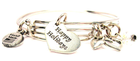 happy holidays bracelet, happy holidays bangles, holiday bracelet, holiday bangles, Christmas bracelet