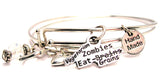 Vegetarian Zombies Eat Grains Expandable Bangle Bracelet Set