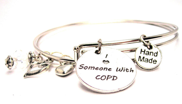 I Love Someone With COPD Expandable Bangle Bracelet Set