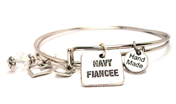 Navy Fiancée Expandable Bangle Bracelet Set