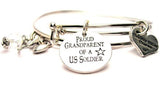 Proud Grandparent Of A US Soldier Expandable Bangle Bracelet Set