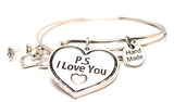 P.S. I Love You Expandable Bangle Bracelet Set