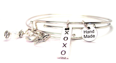 XOXO Long Tab Expandable Bangle Bracelet Set