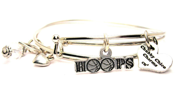 Hoops Basketball Expandable Bangle Bracelet Set