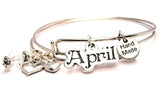 April Outlined Expandable Bangle Bracelet Set