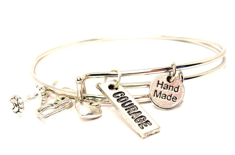 Courage Tab Expandable Bangle Bracelet Set