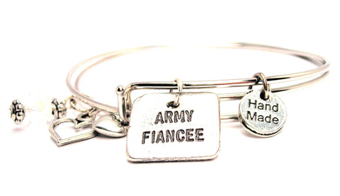 Army Fiancée Expandable Bangle Bracelet Set