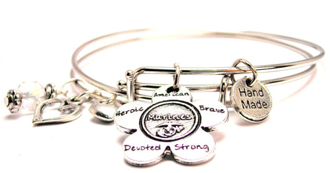 The Marines Flower Expandable Bangle Bracelet Set