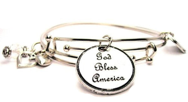 God Bless America Expandable Bangle Bracelet Set