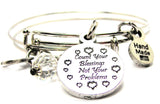 Count Your Blessings Not Your Problems Expandable Bangle Bracelet Set