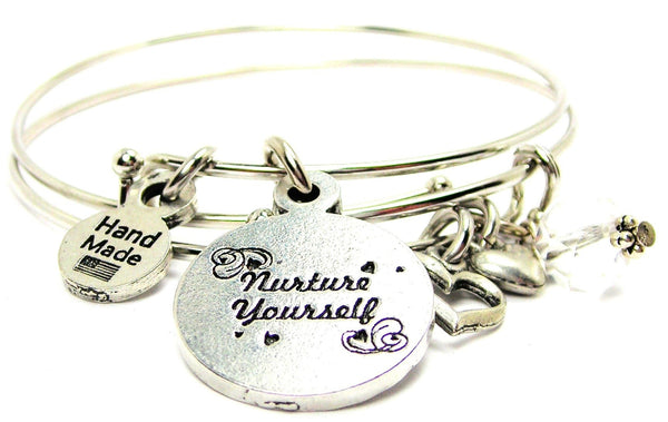 Nurture Yourself Circle Expandable Bangle Bracelet Set