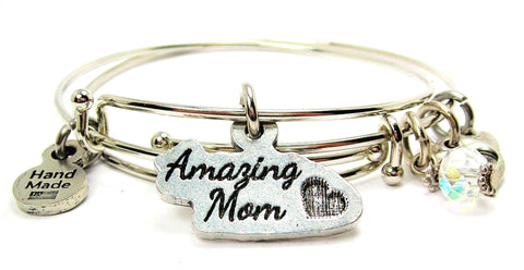 Amazing Mom Expandable Bangle Bracelet Set