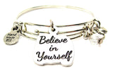 Believe In Yourself Expandable Bangle Bracelet Set