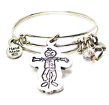 Pumpkin Head Scarecrow Expandable Bangle Bracelet Set