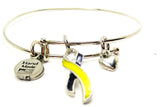 Down Syndrome Awareness Ribbon Expandable Bangle Bracelet