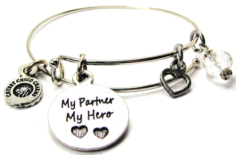 My Partner My Hero Bangle Bracelet