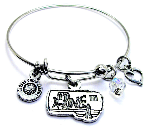 Graffiti Train Expandable Bangle Bracelet