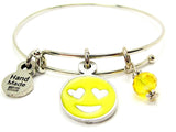 Love Emoji,  Love Emoji Charm,  Love Emoji Bracelet,  Love Emoji Jewelry,  Emoji Bracelet,  Emoji Jewelry,  Bangle Bracelet