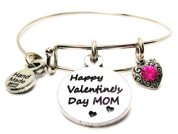 Valentines Day,  Valentines Charm,  Valentines Bracelet,  Valentines Mom,  Valentines Jewelry,  Bangle Bracelet