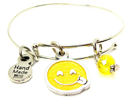 Tongue Sticking Out,  Tongue Sticking Out Emoji,  Emoji Charm,  Emoji Bracelet,  Emoji Jewelry,  Bangle Bracelet