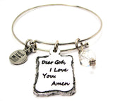 Dear God,  Amen,  Dear God Charm,  Dear God Bracelet,  Dear God Jewelry,  Religious Bracelet,  Religious Jewelry,  God Bracelet,  God Jewelry