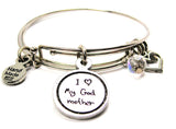 I Love My Godmother Child Handwriting Expandable Bangle Bracelet