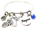 Dragon Head With Dragons Circle Expandable Bangle Bracelet