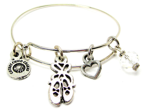 Tied Ballerina Shoes Bangle Bracelet