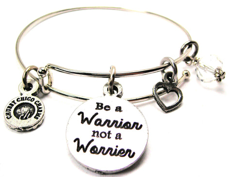 Be A Warrior Not A Worrier Bangle Bracelet