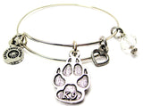 K9 Paw Print Bangle Bracelet