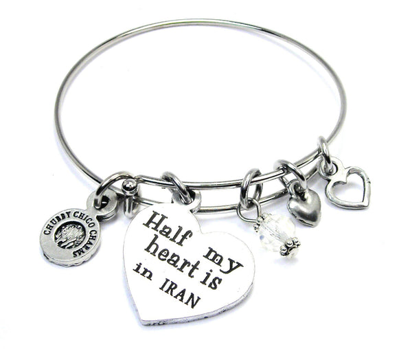 Half My Heart is in Iran Bangle Bracelet