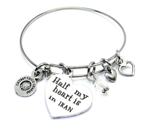 Half My Heart is in Iran Bangle Bracelet