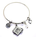 Triple Moon Goddess Book Expandable Bangle Bracelet