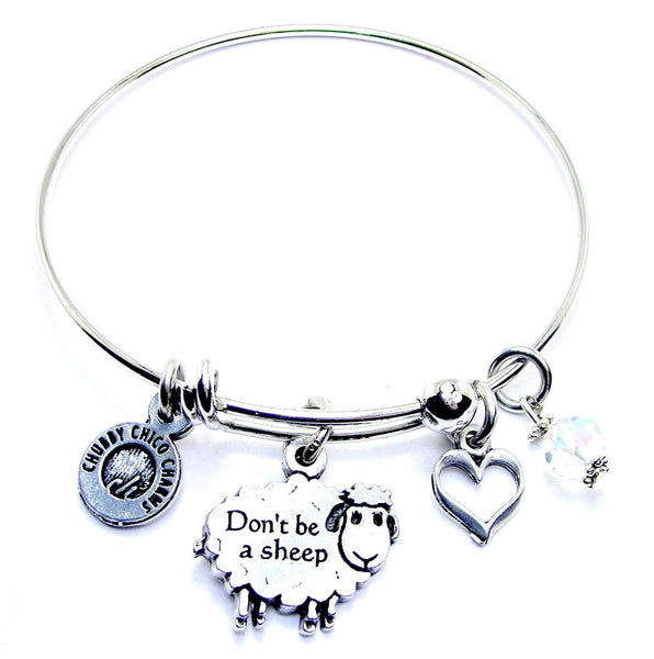 Don't Be A Sheep Expandable Bangle Bracelet