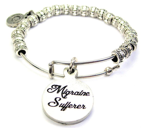 Migraine Sufferer Metal Beaded Bracelet