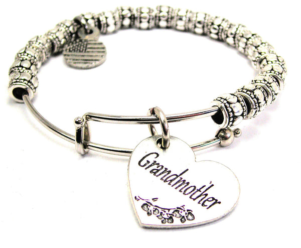 Grandmother Heart Metal Beaded Bracelet