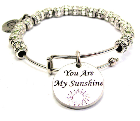 You Are My Sunshine Metal Beaded Bracelet