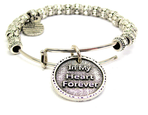 In My Heart Forever Metal Beaded Bracelet