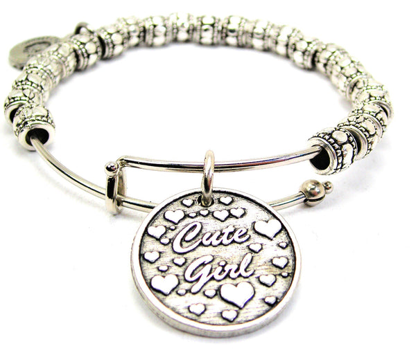 Cute Girl Metal Beaded Bracelet