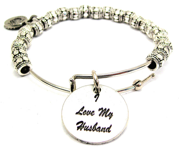 I Love My Husband Metal Beaded Bracelet