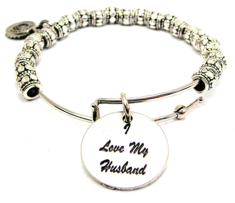 I Love My Husband Metal Beaded Bracelet