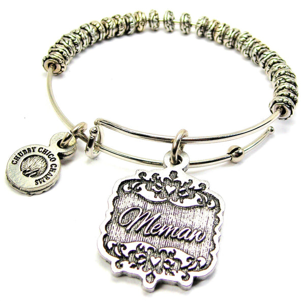 Memaw Victorian Scroll Metal Beaded Bracelet